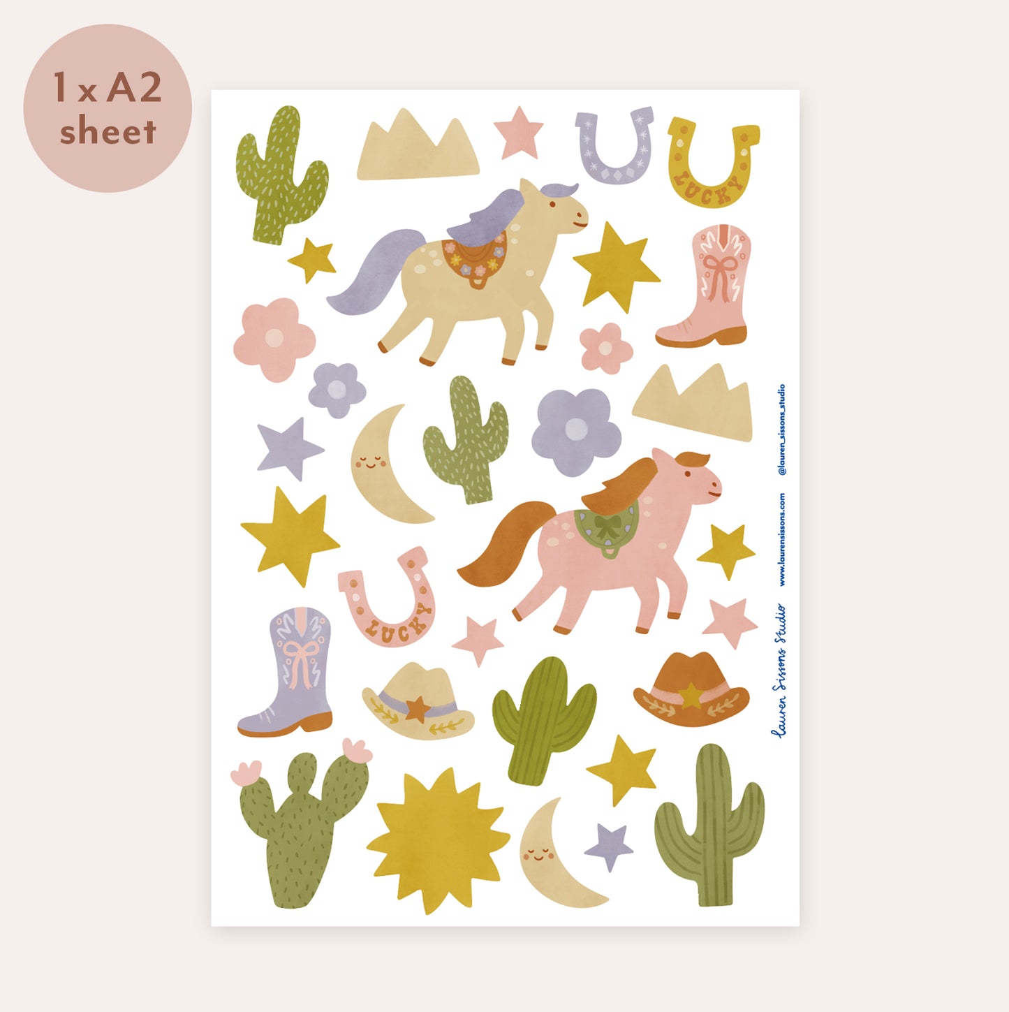 Rodeo Fabric Wall Stickers - Blush