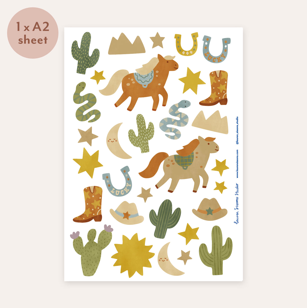 Printable Rodeo Stickers Rodeo Fabric Wall Stickers - Dusty Blue – Lauren Sissons Studio