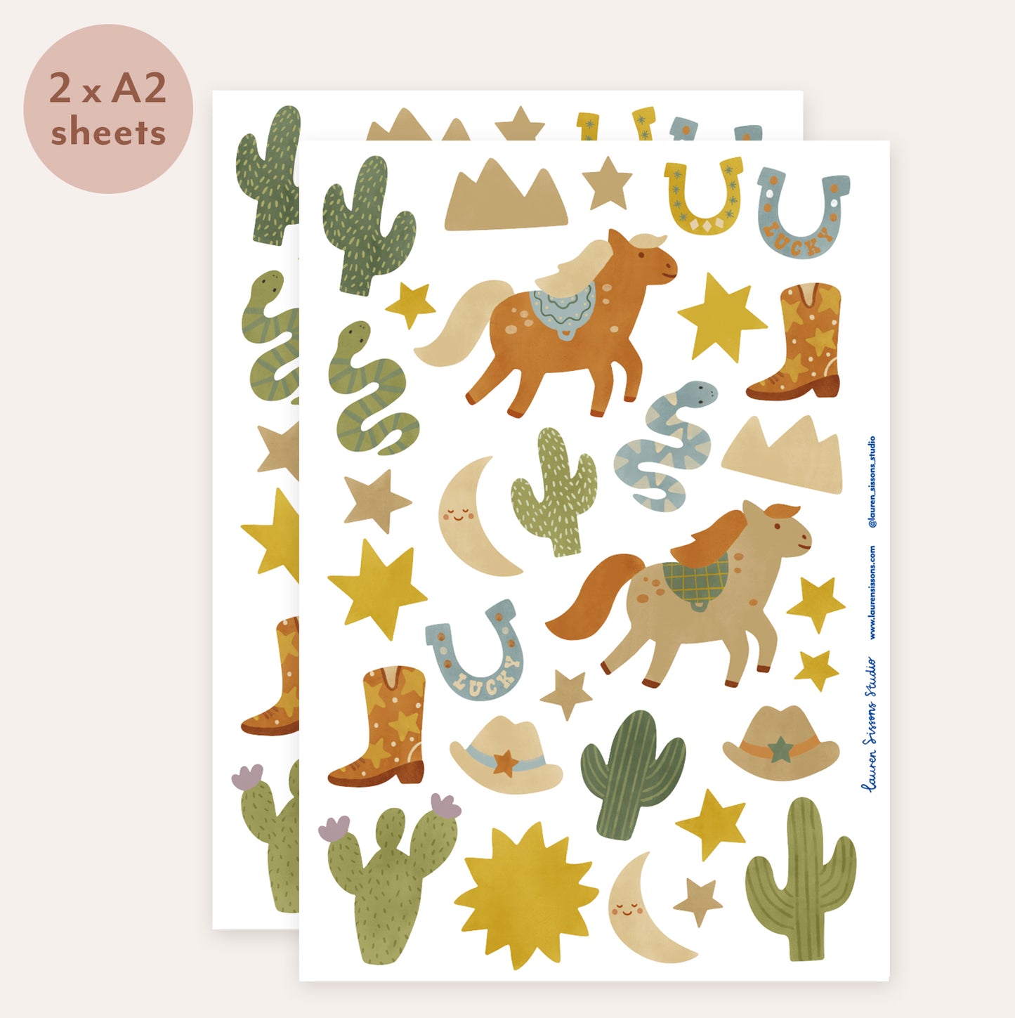 Rodeo Fabric Wall Stickers - Dusty Blue