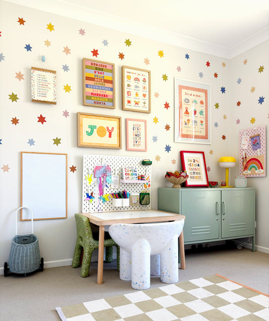 Star Fabric Wall Stickers - Multicolour
