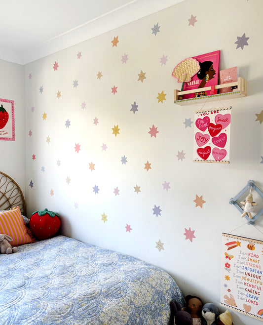 Star Fabric Wall Stickers - Pastel
