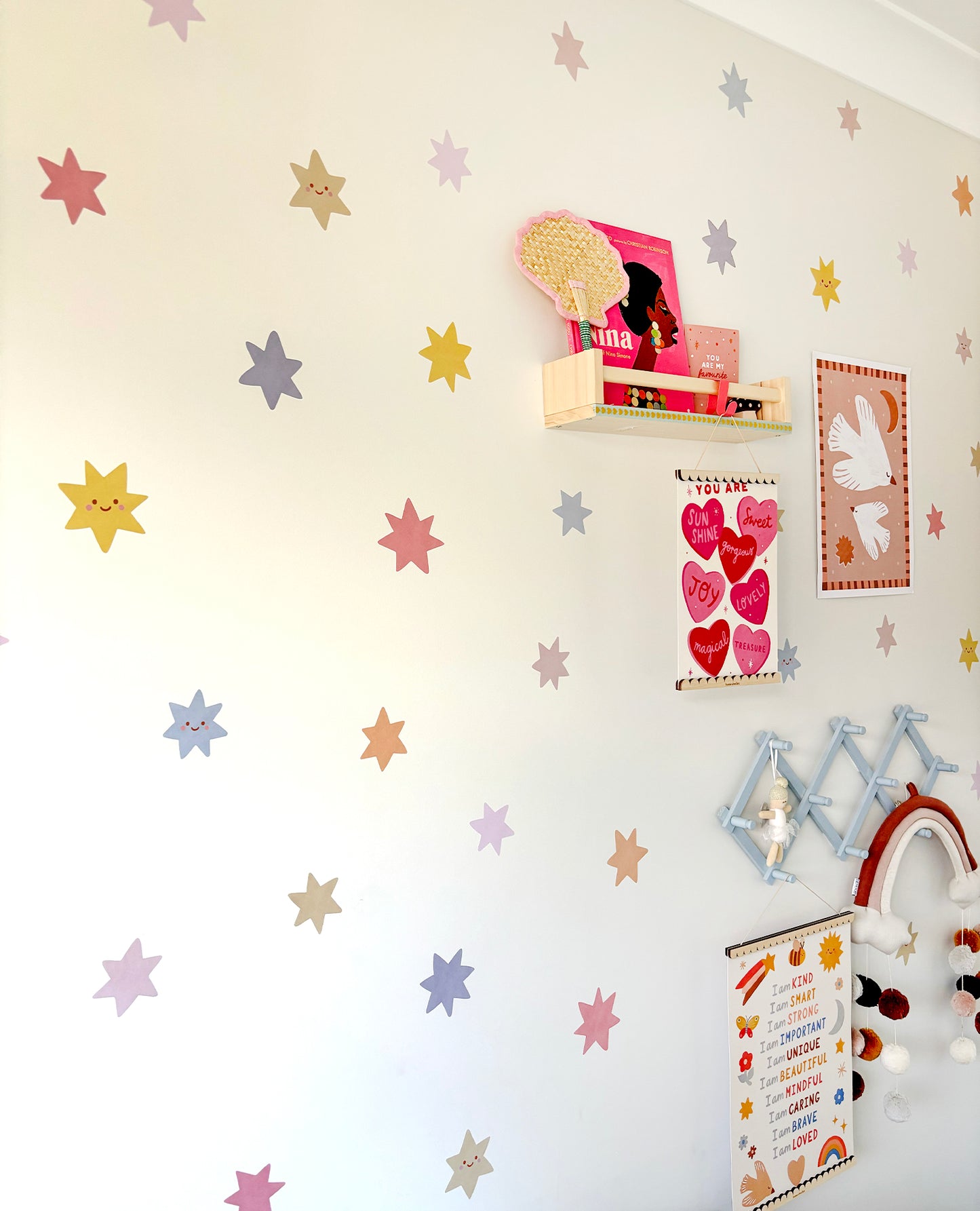 Star Fabric Wall Stickers - Pastel