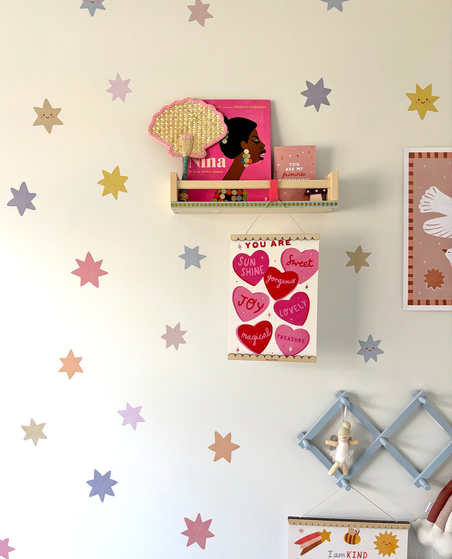 Star Fabric Wall Stickers - Pastel