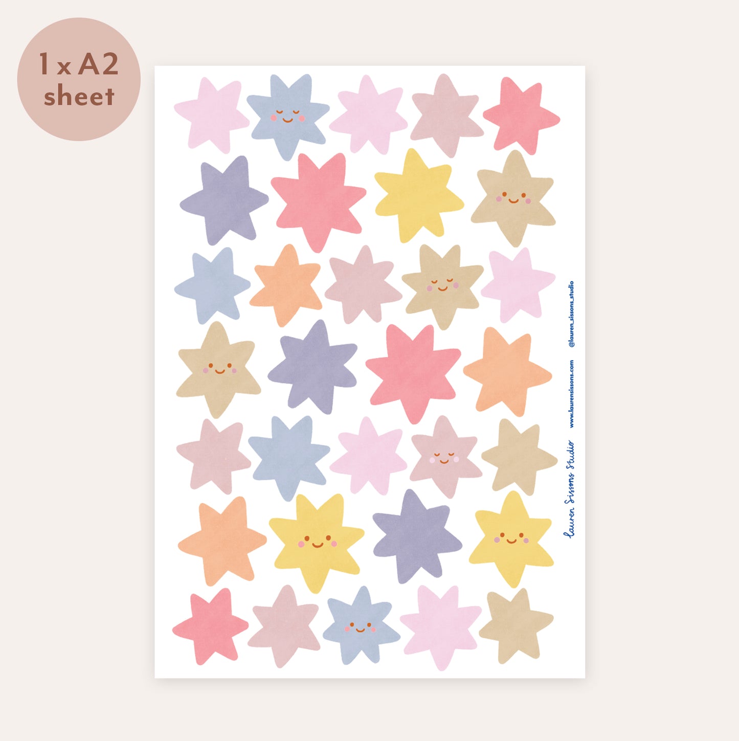 Star Fabric Wall Stickers - Pastel