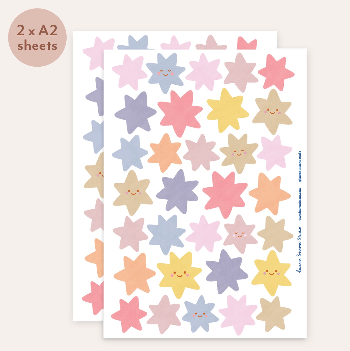Star Fabric Wall Stickers - Pastel