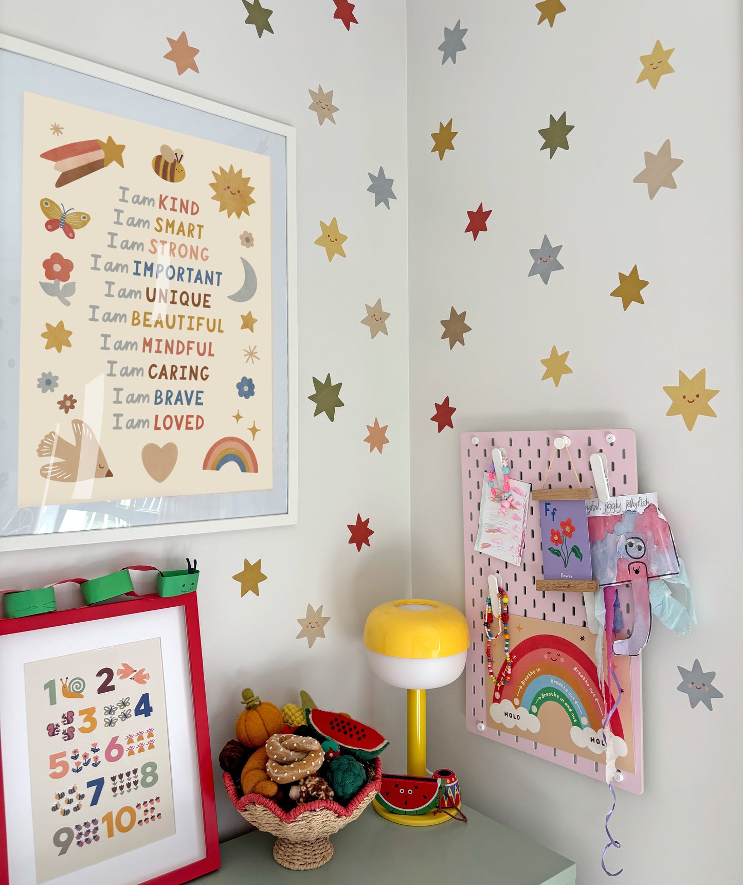 Star Fabric Wall Stickers - Woodland