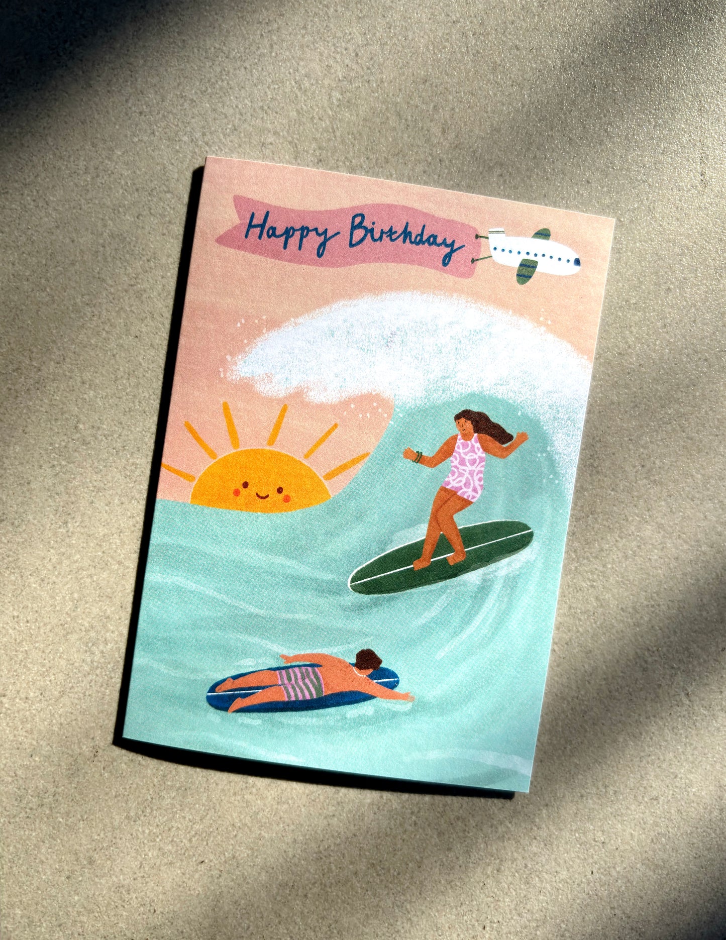 Surfing Birthday Card