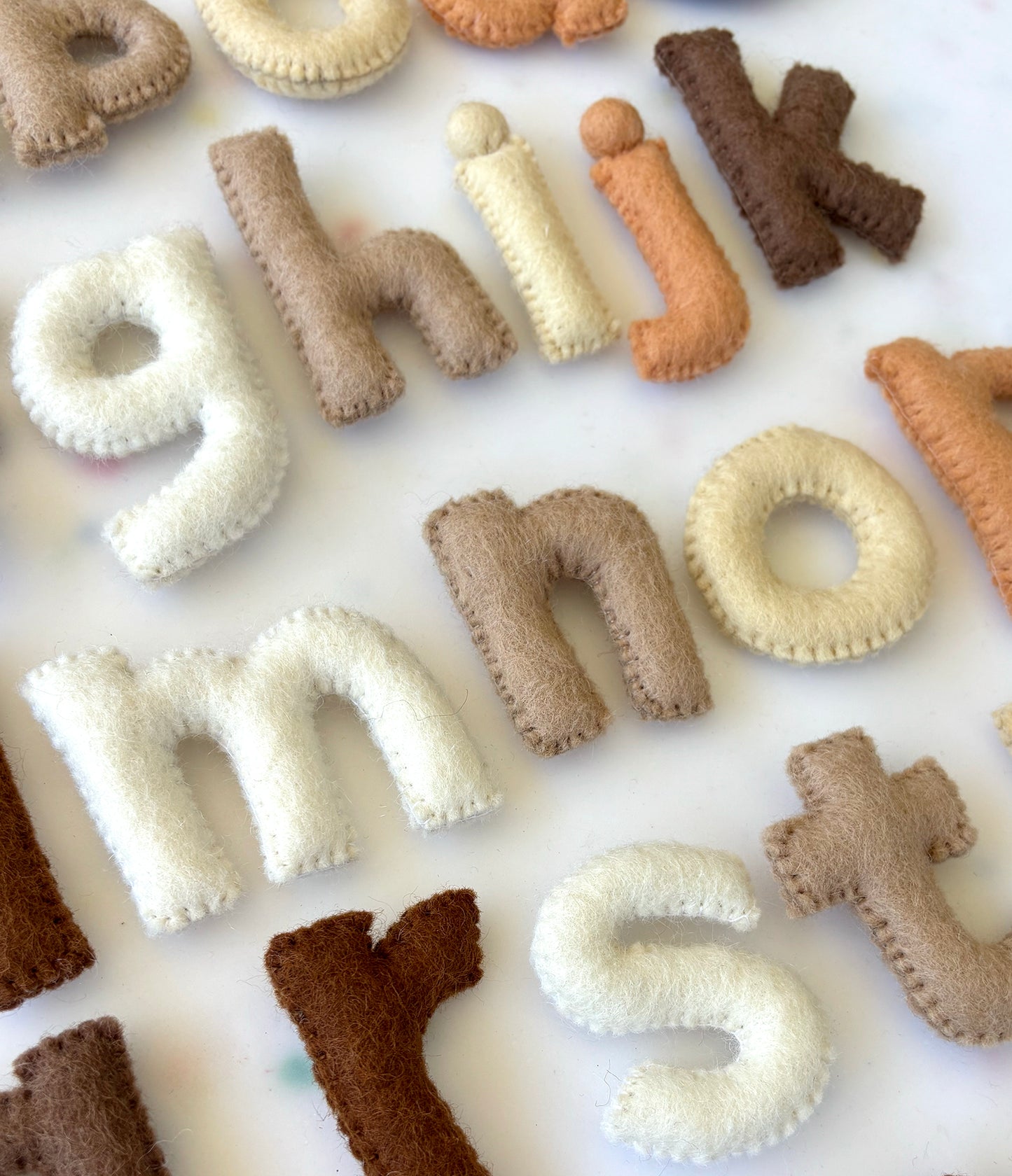 Felt Alphabet Lowercase Letters - Earthy Tones - Tara Treasures