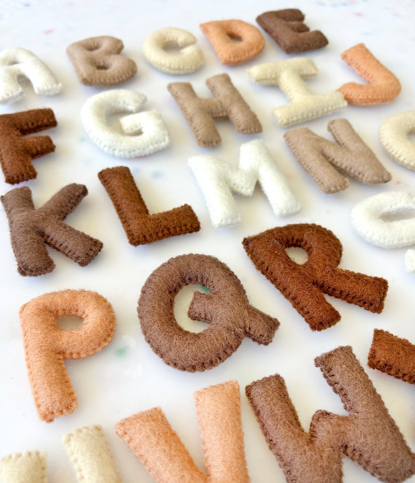 Felt Alphabet Uppercase Letters - Earthy Tones - Tara Treasures