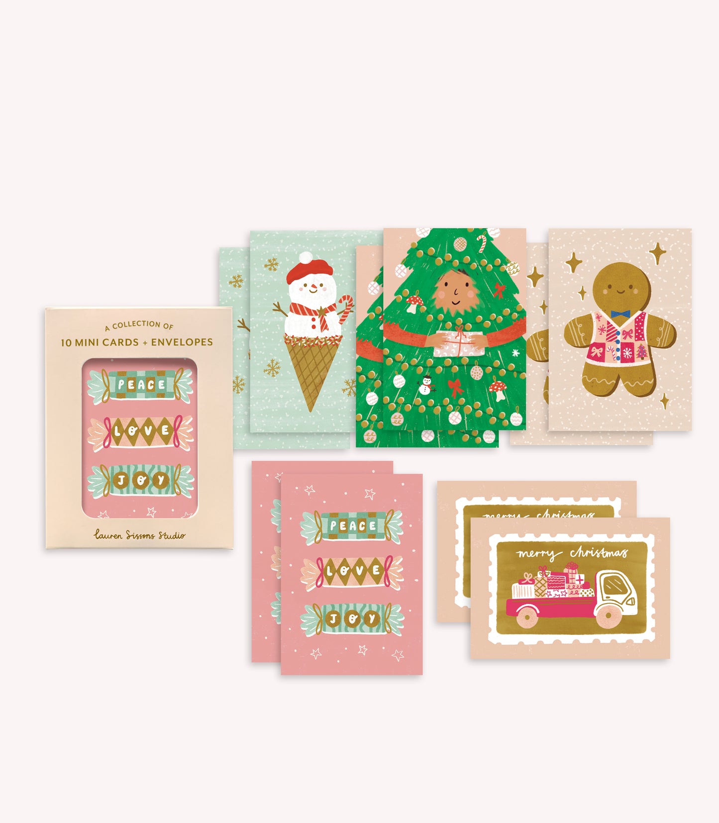 Festive Mini Greeting Card Boxed Set of 10