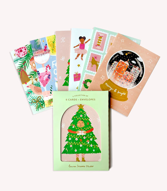 Festive Greeting Card Boxed Set  - 6 Cards Envelopes