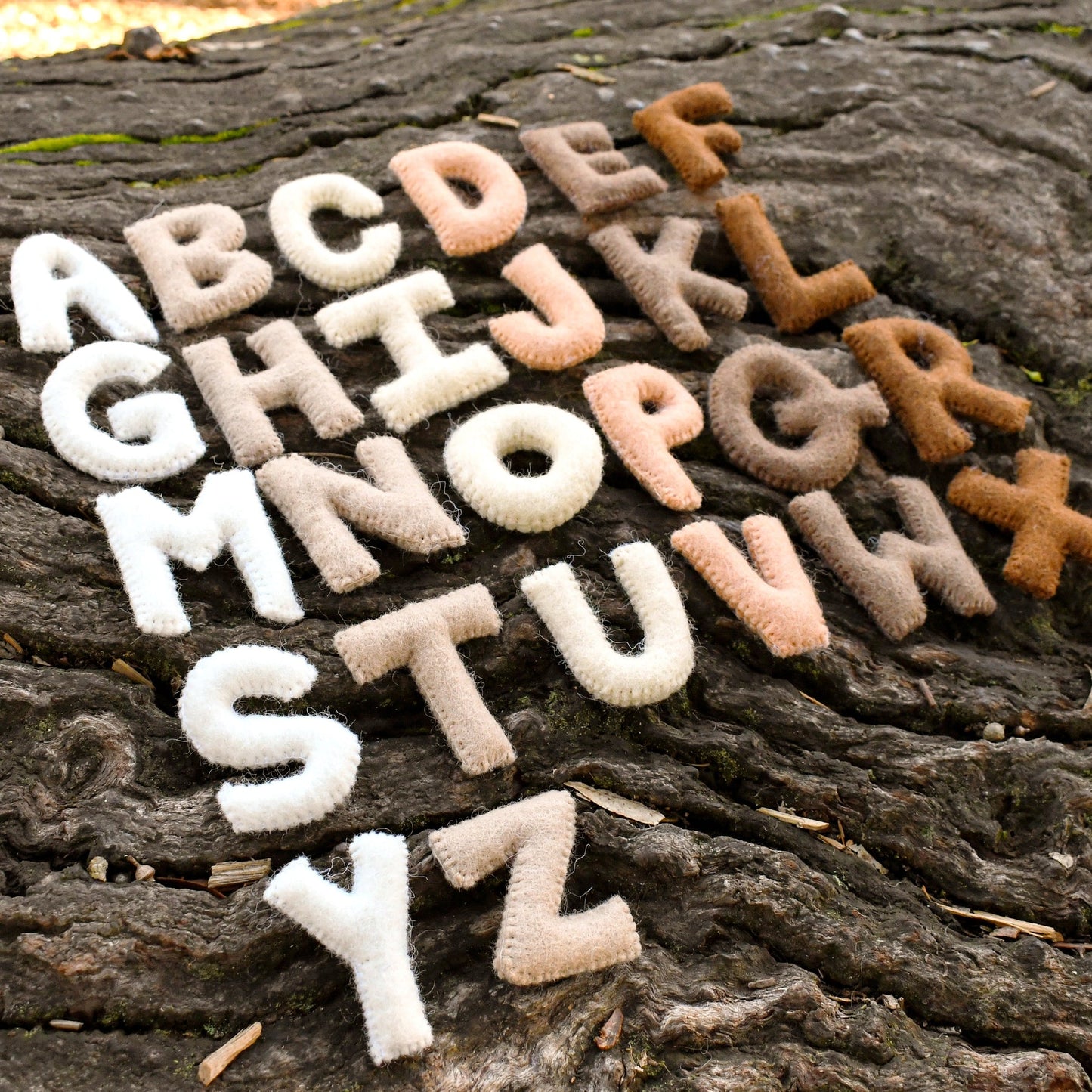 Felt Alphabet Uppercase Letters - Earthy Tones - Tara Treasures