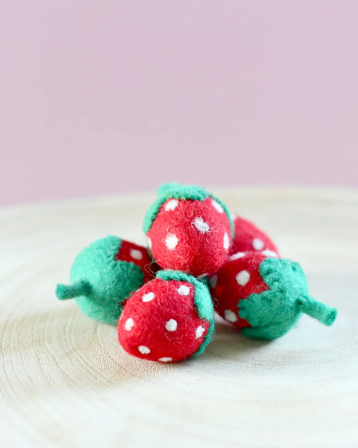 Felt Strawberries (Set of 5) - Tara Treasures